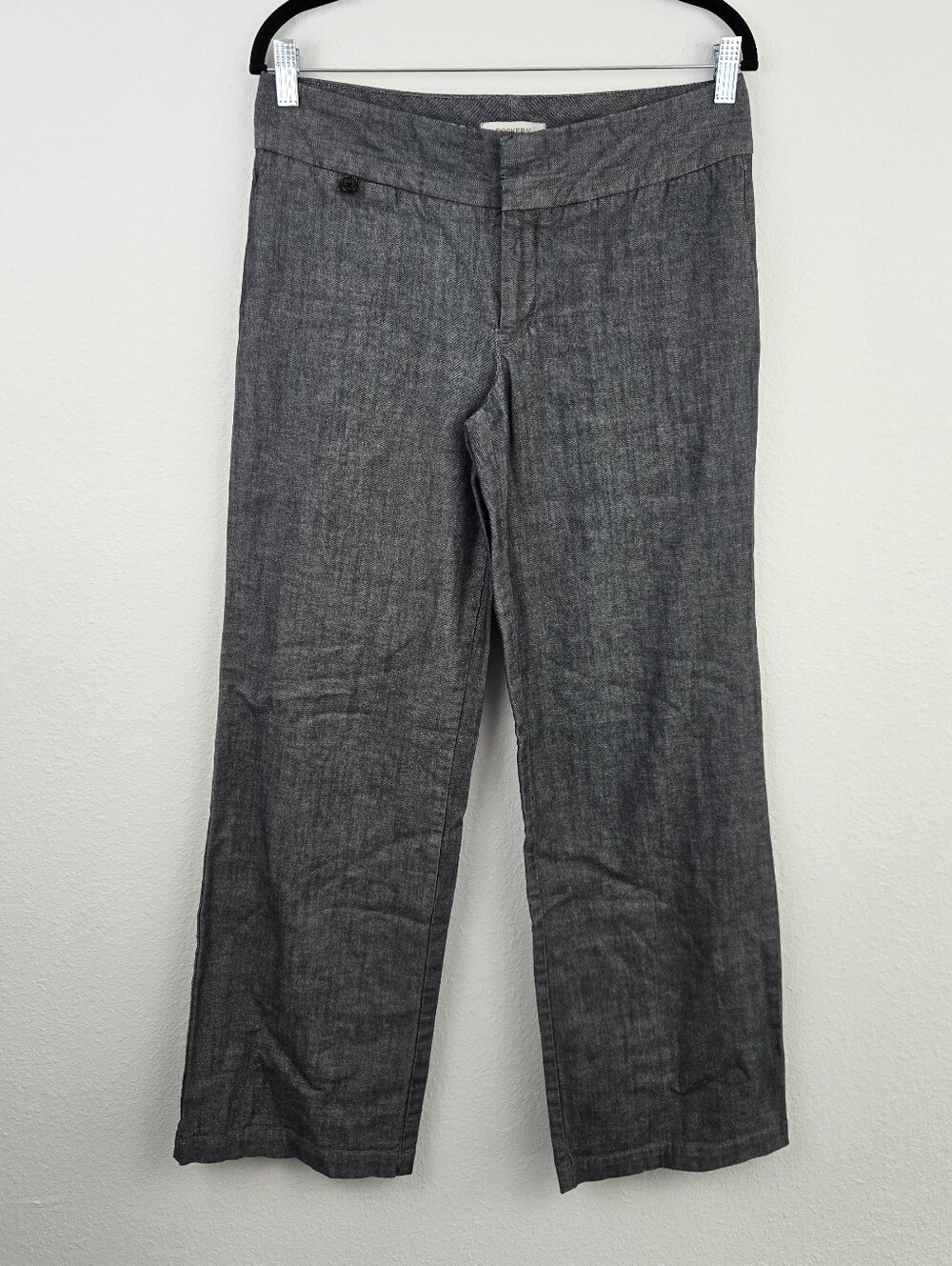 Gray Dockers Low Rise Straight Leg Pants